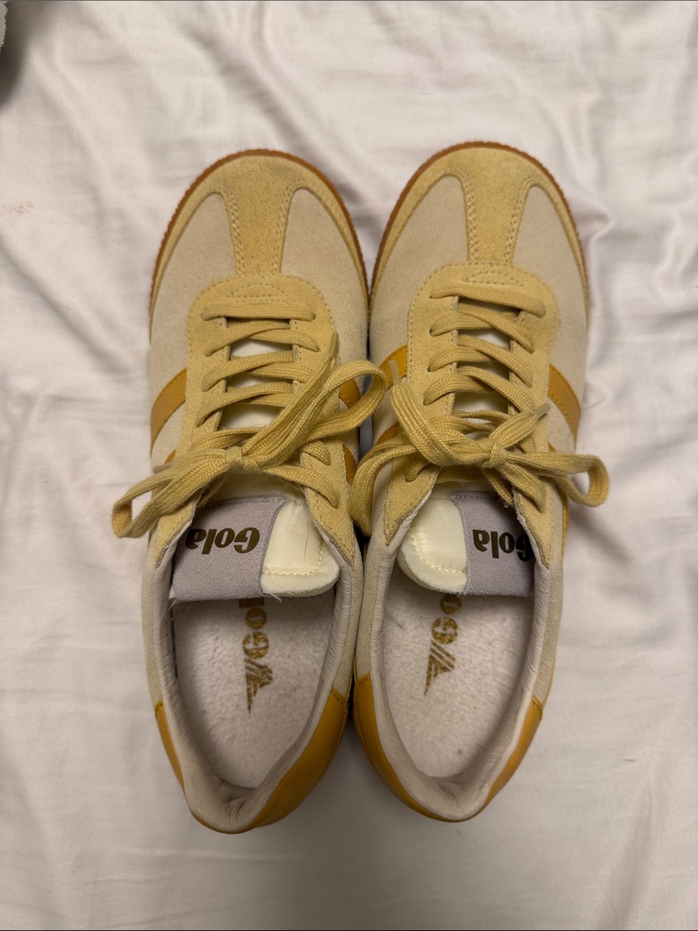 Gola Retro Runner Sneakers in Yellow and Beige